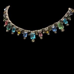Spectacular Vintage Rhinestone Necklace 14” unique